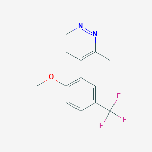 molecular formula C13H11F3N2O B1530433 4-(2-Methoxy-5-(trifluoromethyl)-phenyl)-3-methylpyridazine CAS No. 1354819-37-6