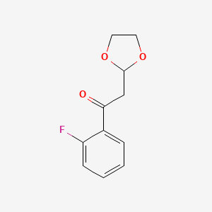 molecular formula C11H11FO3 B1530439 2-(1,3-Dioxolan-2-yl)-1-(2-fluorophenyl)ethanone CAS No. 1166996-41-3