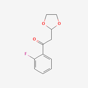 molecular formula C11H11FO3 B1530439 2-(1,3-Dioxolan-2-yl)-1-(2-fluoro-phenyl)-ethanone CAS No. 1166996-41-3