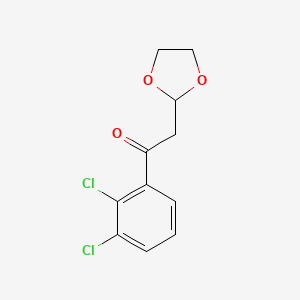 molecular formula C11H10Cl2O3 B1530441 1-(2,3-Dichloro-phenyl)-2-(1,3-dioxolan-2-yl)-ethanone CAS No. 1263366-04-6