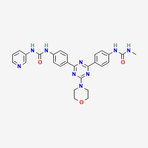 molecular formula C27H27N9O3 B1530445 1-Methyl-3-(4-(4-morpholino-6-(4-(3-(pyridin-3-yl)ureido)phenyl)-1,3,5-triazin-2-yl)phenyl)urea CAS No. 1197165-45-9