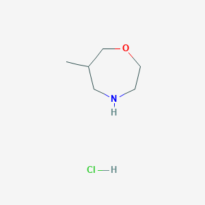 molecular formula C6H14ClNO B1530464 6-Methyl-1,4-oxazepane hydrochloride CAS No. 1246456-02-9