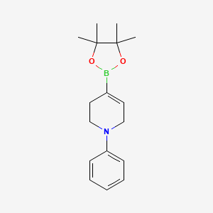 molecular formula C17H24BNO2 B1530466 1-Phenyl-4-(4,4,5,5-tetramethyl-1,3,2-dioxaborolan-2-YL)-1,2,3,6-tetrahydropyridine CAS No. 1225062-60-1