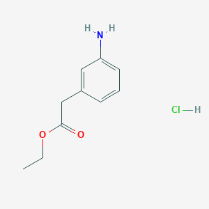 molecular formula C10H14ClNO2 B1530469 Ethyl 2-(3-aminophenyl)acetate hydrochloride CAS No. 452076-57-2