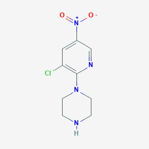 molecular formula C9H11ClN4O2 B1530474 1-(3-Chloro-5-nitropyridin-2-YL)piperazine CAS No. 1368438-85-0