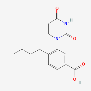 molecular formula C15H18N2O4 B15304745 4-Butyl-3-(2,4-dioxohexahydropyrimidin-1-yl)benzoic acid 