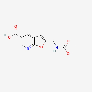molecular formula C14H16N2O5 B15304832 2-({[(Tert-butoxy)carbonyl]amino}methyl)furo[2,3-b]pyridine-5-carboxylic acid 
