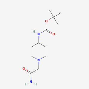 molecular formula C12H23N3O3 B15304883 Tert-butyl N-[1-(carbamoylmethyl)piperidin-4-YL]carbamate 