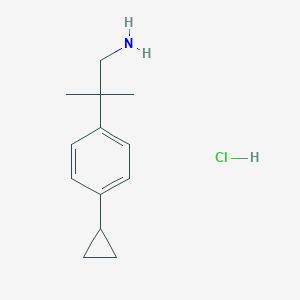 molecular formula C13H20ClN B15304946 2-(4-Cyclopropylphenyl)-2-methylpropan-1-amine hydrochloride 