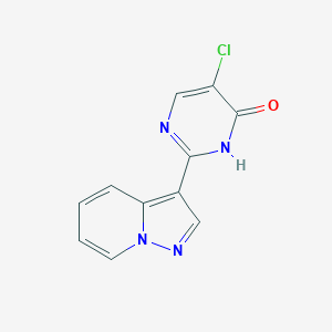 molecular formula C11H7ClN4O B1530499 5-Chloro-2-(pyrazolo[1,5-a]pyridin-3-yl)pyrimidin-4-ol CAS No. 1331768-90-1