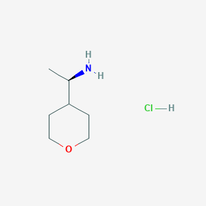 molecular formula C7H16ClNO B1530504 (1R)-1-(氧杂环-4-基)乙-1-胺盐酸盐 CAS No. 1269756-03-7