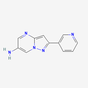 molecular formula C11H9N5 B1530505 2-(Pyridin-3-yl)pyrazolo[1,5-a]pyrimidin-6-amine CAS No. 1269515-42-5