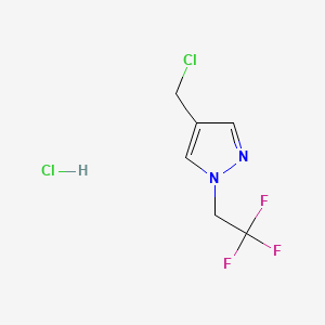 molecular formula C6H7Cl2F3N2 B15305062 4-(chloromethyl)-1-(2,2,2-trifluoroethyl)-1H-pyrazole hydrochloride 