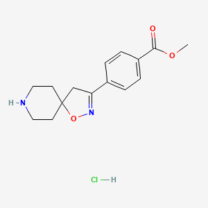 molecular formula C15H19ClN2O3 B1530508 Methyl 4-(1-oxa-2,8-diazaspiro[4.5]dec-2-en-3-yl)benzoate hydrochloride CAS No. 1350759-90-8