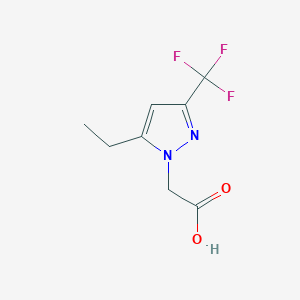 molecular formula C8H9F3N2O2 B1530509 2-[5-Ethyl-3-(trifluoromethyl)-1H-pyrazol-1-yl]acetic acid CAS No. 922516-30-1