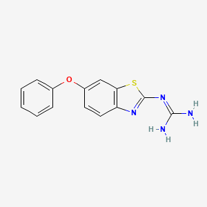 molecular formula C14H12N4OS B1530511 N-(6-苯氧基-1,3-苯并噻唑-2-基)胍 CAS No. 1379811-48-9