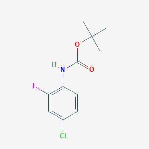 molecular formula C11H13ClINO2 B15305253 tert-Butyl (4-chloro-2-iodophenyl)carbamate 