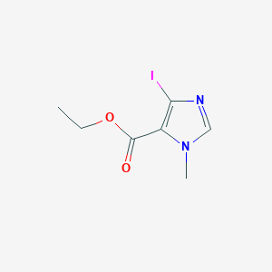 molecular formula C7H9IN2O2 B15305295 ethyl 4-iodo-1-methyl-1H-imidazole-5-carboxylate 