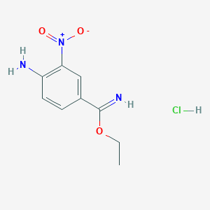 molecular formula C9H12ClN3O3 B1530537 Ethyl 4-amino-3-nitrobenzimidate hydrochloride CAS No. 54998-39-9