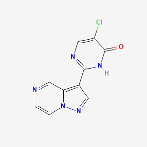 molecular formula C10H6ClN5O B1530557 5-Chloro-2-(pyrazolo[1,5-a]pyrazin-3-yl)pyrimidin-4-ol CAS No. 1330044-05-7