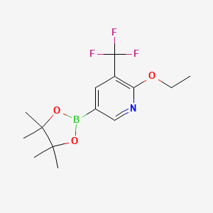 molecular formula C14H19BF3NO3 B1530560 2-Ethoxy-5-(4,4,5,5-tetramethyl-1,3,2-dioxaborolan-2-yl)-3-(trifluoromethyl)pyridine CAS No. 849934-84-5