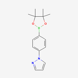 molecular formula C15H19BN2O2 B1530567 1-(4-(4,4,5,5-Tetramethyl-1,3,2-dioxaborolan-2-yl)phenyl)-1H-pyrazole CAS No. 1312478-63-9