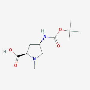 molecular formula C11H20N2O4 B1530569 (4S)-4-[[(1,1-Dimethylethoxy)carbonyl]amino]-1-methyl-D-proline CAS No. 489447-09-8