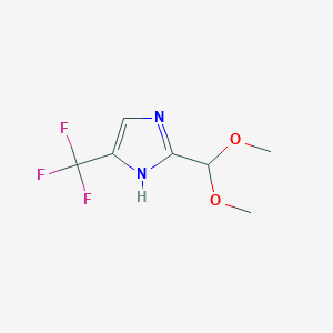 molecular formula C7H9F3N2O2 B1530573 2-(Dimethoxymethyl)-4-(trifluoromethyl)-1H-imidazole CAS No. 1171125-25-9