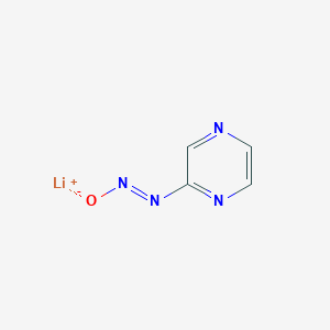 molecular formula C4H3LiN4O B15305762 lithium(1+) (E)-(pyrazin-2-yl)diazenolate 