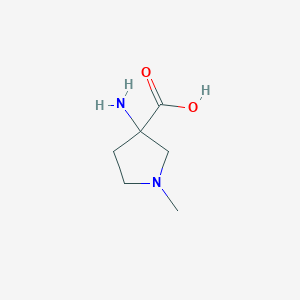 molecular formula C6H12N2O2 B15305799 3-Amino-1-methylpyrrolidine-3-carboxylic acid 
