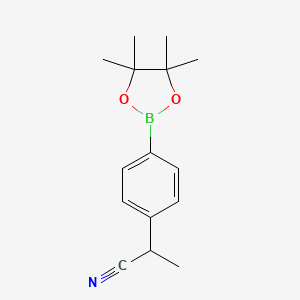 molecular formula C15H20BNO2 B1530582 2-(4-(4,4,5,5-Tetramethyl-1,3,2-dioxaborolan-2-yl)phenyl)propanenitrile CAS No. 1015255-36-3