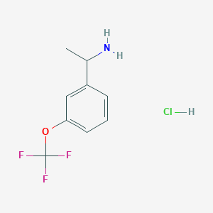 molecular formula C9H11ClF3NO B1530587 1-[3-(Trifluoromethoxy)phenyl]ethan-1-amine hydrochloride CAS No. 1373925-07-5