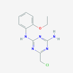 molecular formula C12H14ClN5O B1530590 6-(chloromethyl)-N-(2-ethoxyphenyl)-1,3,5-triazine-2,4-diamine CAS No. 1379811-41-2