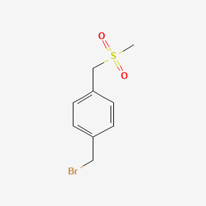 molecular formula C9H11BrO2S B15305907 1-(Bromomethyl)-4-(methanesulfonylmethyl)benzene 