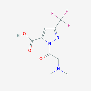 molecular formula C9H10F3N3O3 B1530594 1-(N,N-dimethylglycyl)-3-(trifluoromethyl)-1H-pyrazole-5-carboxylic acid CAS No. 1379811-72-9