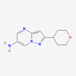 molecular formula C11H14N4O B1530607 2-(Tetrahydro-2H-pyran-4-yl)pyrazolo[1,5-a]pyrimidin-6-amine CAS No. 1478676-26-4