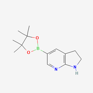 molecular formula C13H19BN2O2 B1530609 5-(4,4,5,5-Tetramethyl-1,3,2-dioxaborolan-2-YL)-2,3-dihydro-1H-pyrrolo[2,3-B]pyridine CAS No. 1393824-35-5