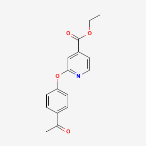 molecular formula C16H15NO4 B1530611 2-(4-乙酰苯氧基)异烟酸乙酯 CAS No. 1415719-67-3
