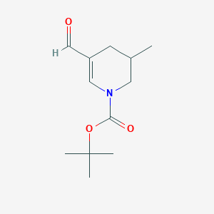 molecular formula C12H19NO3 B15306113 Tert-butyl 5-formyl-3-methyl-1,2,3,4-tetrahydropyridine-1-carboxylate 