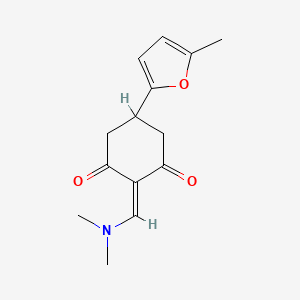 molecular formula C14H17NO3 B1530612 2-[(Dimethylamino)methylene]-5-(5-methyl-2-furyl)cyclohexane-1,3-dione CAS No. 1428139-36-9