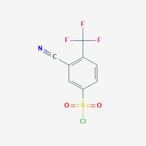 molecular formula C8H3ClF3NO2S B1530614 3-氰基-4-(三氟甲基)苯-1-磺酰氯 CAS No. 1509366-76-0