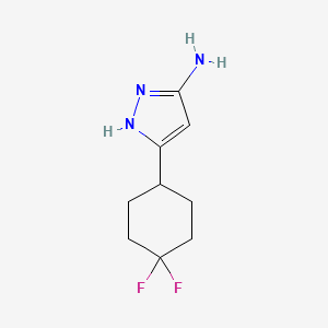 molecular formula C9H13F2N3 B1530616 3-(4,4-Difluorocyclohexyl)-1H-pyrazol-5-amine CAS No. 1795287-42-1