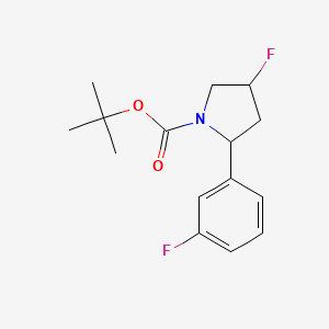 molecular formula C15H19F2NO2 B15306164 Tert-butyl 4-fluoro-2-(3-fluorophenyl)pyrrolidine-1-carboxylate 
