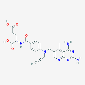molecular formula C24H25N7O5 B153062 10-Propargyl-5-methyl-5-deazaaminopterin analog of folic acid CAS No. 135423-85-7