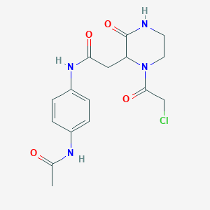 N-[4-(acetylamino)phenyl]-2-[1-(chloroacetyl)-3-oxopiperazin-2-yl]acetamide