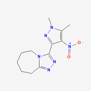 3-(1,5-dimethyl-4-nitro-1H-pyrazol-3-yl)-6,7,8,9-tetrahydro-5H-[1,2,4]triazolo[4,3-a]azepine