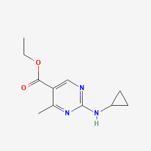 molecular formula C11H15N3O2 B1530638 Ethyl 2-(cyclopropylamino)-4-methylpyrimidine-5-carboxylate CAS No. 1379811-61-6