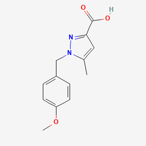 molecular formula C13H14N2O3 B1530647 1-(4-Methoxybenzyl)-5-methyl-1H-pyrazole-3-carboxylic acid CAS No. 1020238-70-3