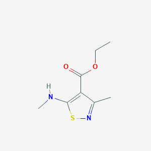 molecular formula C8H12N2O2S B15306496 Ethyl 3-methyl-5-(methylamino)isothiazole-4-carboxylate 