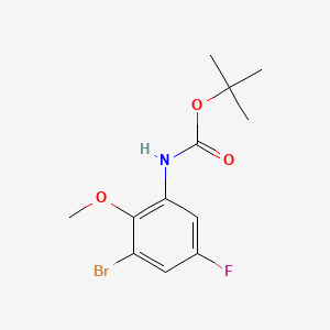 molecular formula C12H15BrFNO3 B15306518 tert-Butyl (3-bromo-5-fluoro-2-methoxyphenyl)carbamate 